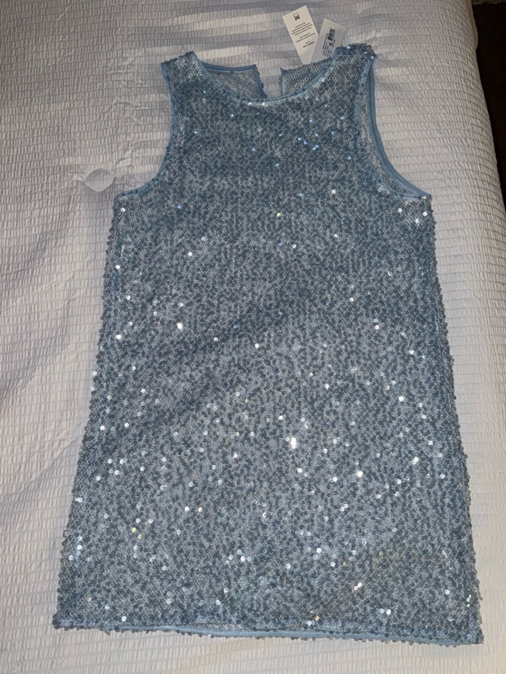 Milly Cabana Light Blue Sparkly Embellished Mini Dress New with Tags Size XS/S